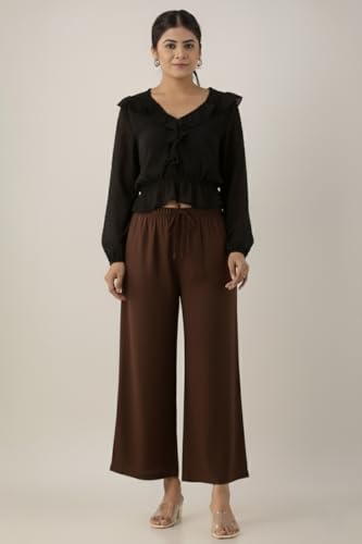 Image of Moirai Super Soft Viscose Rayon Palazzo Pants for Women Relaxed & Regular Fit Solid Palazzo for Women & Girls Casual Ethnic Wear