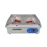 TAIMIKO Plancha Électrique Professionnelle en acier inoxydable Plaque de Gril en Fer 3000W 16.8kg 220-240V Lisse, protection antiéclaboussures(54 x 30 cm)
