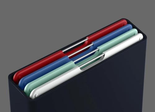 Joseph Joseph Folio Colour coded Chopping Board Set of 4, Slimline storage case, Regular- Graphite/Coast - Image 5