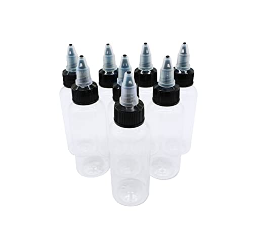 Huohuo HUO-20222001 Pet Plastic Extruded Liquid Bottle,Squeeze Bottle,Dropper ,Dispensing Bottle,8 Pcs 2 Oz Bottles,Laboratory Wash Bottle,Drip Bottle,Tattoo Ink,Watercolor Pigment Bottle cover