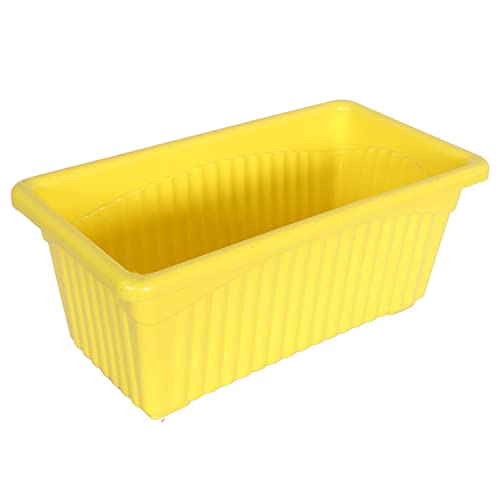 Image of Plastic Window Planters | Garden Planting Pots | Flower Plant Pots for Home Garden & Balcony | Flower Planters for Balcony and Terrace Gardens | Pack of 5 (Yellow)
