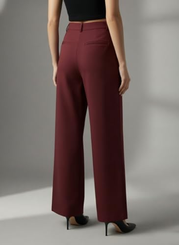 Image of GRECIILOOKS Trousers for Woman | Womens High Rise High Waist Flared Korean Style | Formal Pant for Women Office Wear| Track Pants for Womans Elegant for College & Events (Available in Plus Size)