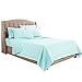 Clara Clark Bed Sheets, Premier 1800 Series Bed Sheet Set with Extra Set Pillowcases, Deep Pocket Fitted Sheet, Luxury Soft Bedding Sheets & Pillowcases, Flex-Top King, Aqua Light Blue