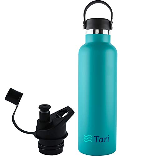Insulated Stainless Water Bottle with Carry Cap & Sports Cap, 25 Ounce
