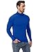 Poriff Men's Turtleneck Shirts Long Sleeve Pullover Sweaters Mock Neck T Shirt Basic Slim Fit Tee Tops (Blue S)