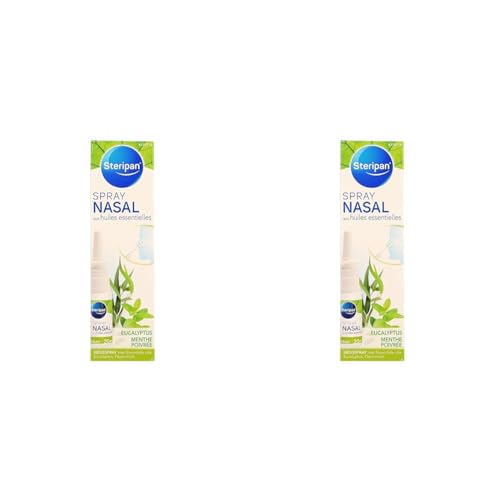 Steripan - Spray Nasal Décongestionnant - Aux Huiles Essentielles - Eucalyptus et Menthe Poivrée - 20ml (Lot de 2)