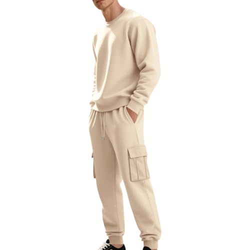 Survêtement cargo baggy homme ensemble uni manches longues et pantalon