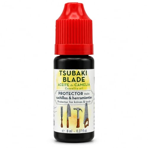TSUBAKI BLADE | Huile de Camélia pour Couteaux et Outils 8 ml | Protection contre l’Oxydation | Lubrifiant Naturel | Couteaux en Acier Carbone, Affûtage, Bonsaï et Entretien du Bois