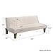 DHP Aria 69 Inch Futon Sofa Bed, Modern Armless Upholstered Couch Sleeper with Tufted Back and Seat, White