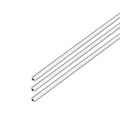 DMiotech 3Pack (4mm OD x 2mm ID) 6063 Aluminum Round Tube 300mm Length Industry Metal Tubing for Machinery Frame Construction DIY Projects