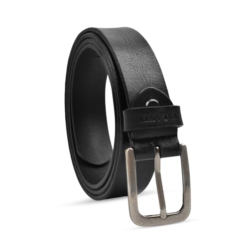 Image of VALANTI Leather Belts for Women – Premium Genuine Leather Waist Belt for Jeans, Dresses & Workwear | Adjustable Trim-to-Fit 30mm Ladies Belts with Durable Metal Buckle | Classic Women Belt (Black)