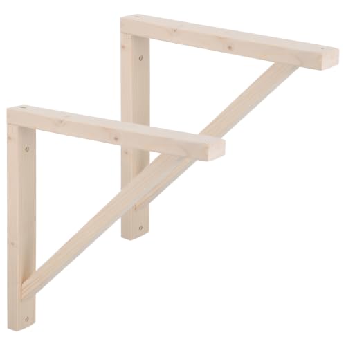 Soportes de madera para estantes flotantes armarios encimeras y baldas triangulares 2