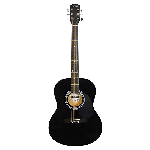 Image of 3rd Avenue Full Size 4 /4 Acoustic Guitar Steel String Pack Bundle for Beginners - Bag, Picks and Spare Strings - Black