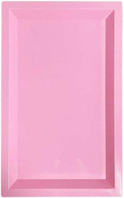 Bandeja rectangular de plástico rosa bebé, 12.2 x 7.48 x 0.71 pulgadas, 1 libra