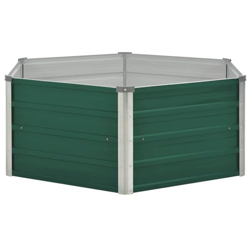 Potager carré en acier galvanisé vert 129x129x45 cm pour protéger vos plantes