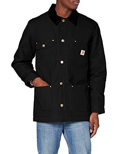 Carhartt Herren Loose Fit Firm Duck Blanket-Lined Arbeitsjacke, Schwarz, L