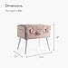 Beautify Pearlized Pink Velvet Storage Stool Trunk Organizer - Ottoman Storage Footstool Pouffe with Rose Gold Clasp and Handle