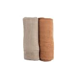 Little Unicorn – Caramel Deluxe Swaddle Set | Set of 2 | 100% Rayon Muslin from Bamboo | Super Soft | Newborns and Infants | Large 47” x 47” | Machine Washable