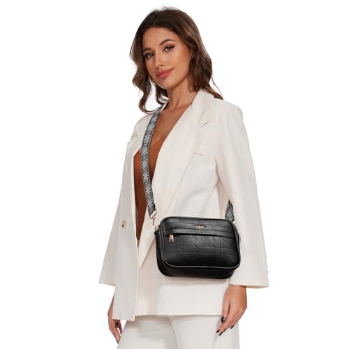 Crossbody Purses For Women, Small Quilted Crossbody Bag Trendy Leather Shoulder Handbags With Wide Strap2