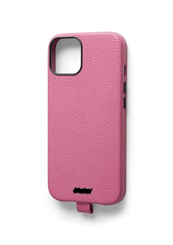 Housse iPhone 13 Mini rose en simili cuir avec intérieur microfibres