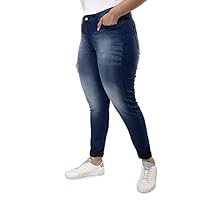 Instafab Women's Stylish Shaded Regular Casual Jeans (Navy Blue, Plus Size)