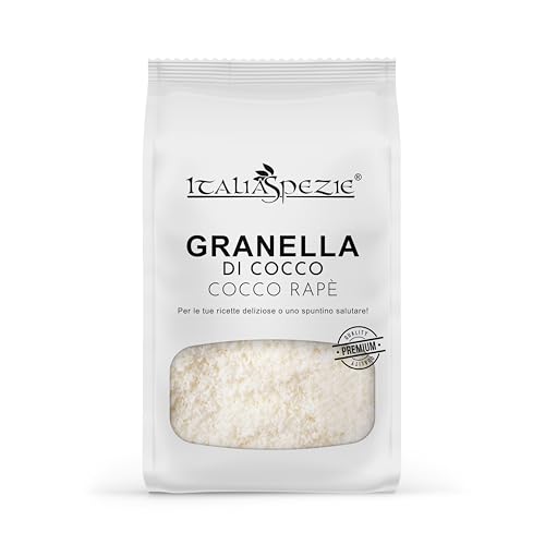 ITALIA SPEZIE - Granella di cocco - 200 g - Cocco Rapé, Cocco Disidratato, Fiocchi di cocco, Ricco di Fibre e Sali Minerali, Naturale al 100%, senza additivi per ricette dolci e salate