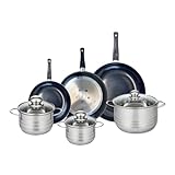 DESCRIPTION: Cet ensemble comprend 3 poêles de cuisson en aluminium avec revêtement en céramique anti-adhésif de 20, 24 et 28 cm ainsi que 3 faitouts en inox de 14, 16 et 20 cm offrant robustesse