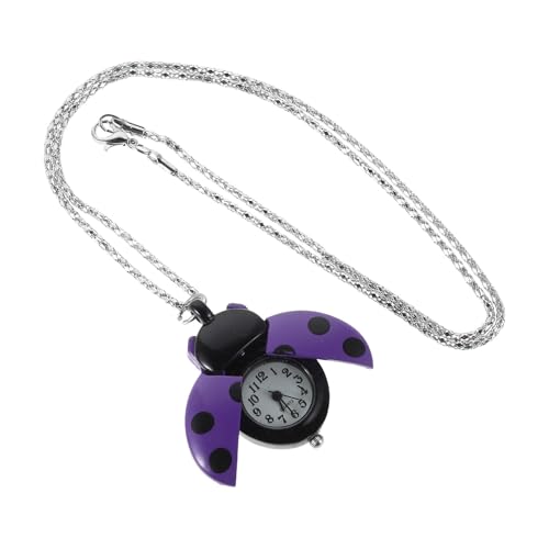 Operitacx Niedliche Marienkäfer Taschenuhr mit Halskette für Mädchen Legierung und Glas Vintage Design Geeignet für Cosplay Events und Handtaschen Zubehör Zufälliger Stil