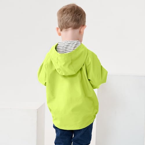 Image of Volunboy Toddler Boys Windbreaker Casual Outerwear Kids Lightweight Zip Hooded Jacket Baby Cute Dust Coat