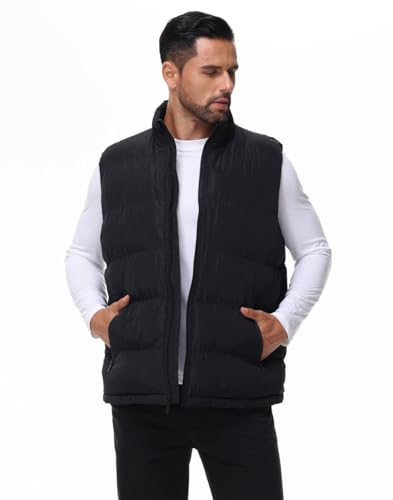 Image of Men'S Winter Lightweight Puffer Vest Sleeveless Jacket Casual Puffy Vests