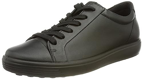 Basket ECCO Soft 7 W Longlace en cuir noir pour femme