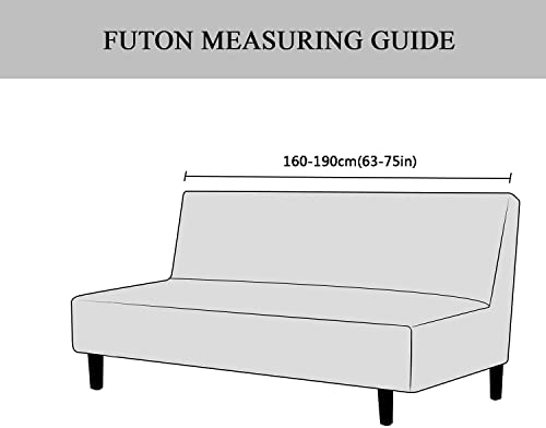 Yopoiy Folding Sofa Bed Cover Stretch Futon Slipcover With Elastic Bottom Solid Color Thicken Couch Cover Removable Full Coverage Futon Cover -Yellow-160-190Cm #TOP4