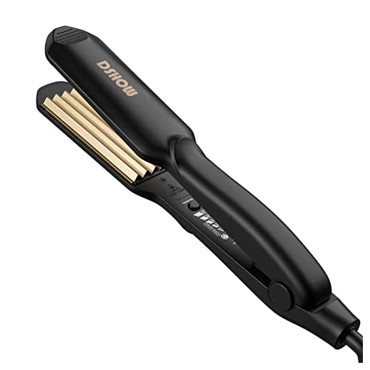 Plancha de crimpar DSHOW Volumizing Crimper con placas de cerámica de titanio Styling Tools for Women Girls (NEGRO)