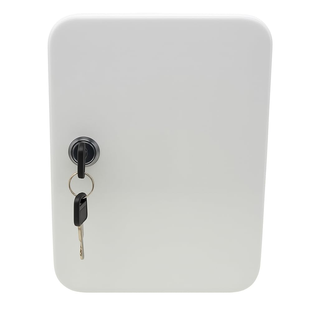 stahl-design-tebart Caja para llaves con 20 ganchos, color blanco
