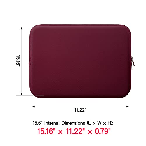 Rainyear 15.6 Inch Laptop Sleeve Protective Case Soft Lining Zipper Cover Padded Carrying Bag Compatible With 15.6" Notebook Computer Ultrabook Chromebook(Red,Upgraded Version) #TOP3