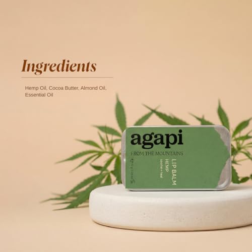 Image of Agapi Sikkim Hemp Lip Balm - Moisturizing, Natural Lip Care with Hemp Seed Oil, Nourishing & Hydrating for Soft, Smooth Lips, Perfect for Dry & Chapped Lips