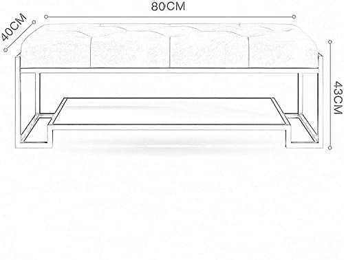 Banc de bout de lit avec assise rembourrée et structure en métal robuste