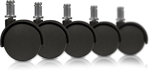 Image of New Imported Caster Wheels Office Chair (Black) | Set of 5