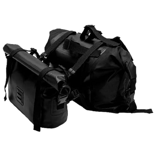 predolo Bicycle Roll Top Handlebar Bag IPX6 500D PVC Wear Resistant for Groceries Versatile Accessories Expandable Cycling Pack, 26L Combo