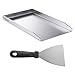 Smartpeas Edelstahl Grillplatte - Plancha Universalgröße 26 X 44,5 Cm Für Viele Kohle- Und Gasgrills Plus Grillspachtel - Tüv-Geprüft