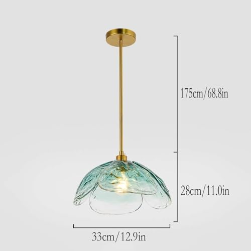 Lustre de salle à manger bleu clair à tête unique en trèfle - 2