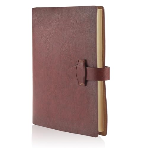 Vaskula A5 Carnet En Cuir 23x16cm Carnet de Notes Rechargeable A5 En Cuir Avec Classeur Métallique...