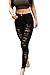 Produktbild Jumojufol Damen Skinny Jeans Rissen Löcher Mit Hoher Taille Dehnbar Lässig Dünne Lange Lounge Jeans Hosen Schwarz M