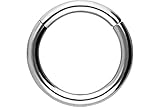 PIERCINGLINE Clicker de anillo de segmento, piercing de titanio para tabique, nariz, oreja, trago o hélice, color y tamaño a elegir, titanio, Titanio
