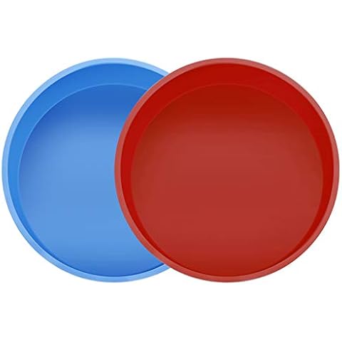 Gaosaili 2pcs 8 Inch Silicone Cake Tins for Baking Non-Stick Baking Tins Deep Round Cake Pan with Removable Bottom for Wedding/Birthday/Christmas Cake Baking Cover