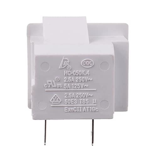 Image of Heyiarbeit Refrigerator Door Light Switch 2Pin Universal Replacement Switch NC 2.5A 250V / 5.0A 125V for Most Refrigerators Freezer White 2Pcs