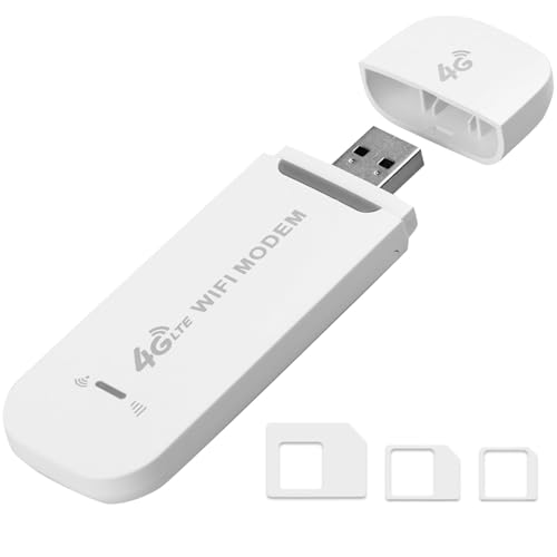 4G USB Modem Dongle 150Mbps Pocket Wifi with SIM Card Slot Wireless Wifi USB Dongle Pay as You Go High-Speed Mobile Internet Adapter Pocket 4G Internet Hotspot for Phones Laptops Car Outdoor