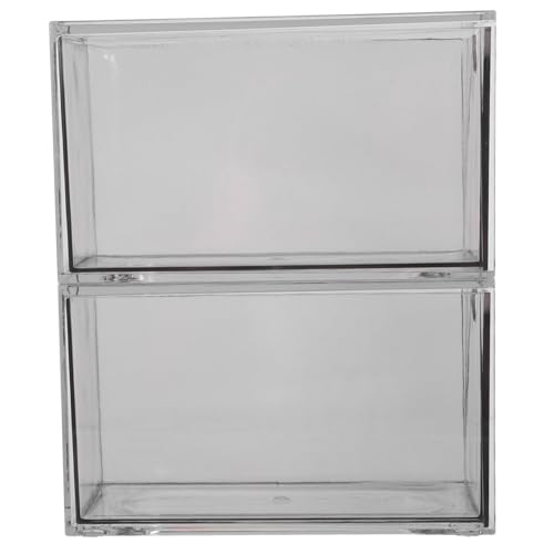 MOLUCKFU 2pcs Stackable Acrylic Tea Bag Organiser with Divided Clear Drawers for Coffee, Sugar, and Snack Storage - Space-Saving Holder for Kitchen, Office, and Home