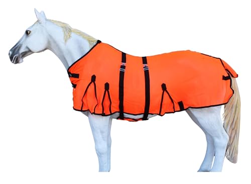 Image of 60 inch Horse Sheet Summer Spring Airflow Mesh Orange 73411