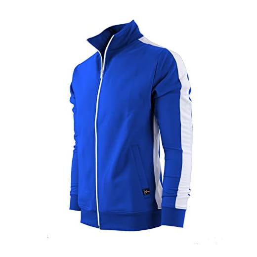 SCREENSHOT-S51707 Mens Hip Hop Premium Slim Fit Winter Fleece Lined Track Jacket - Modern Athletic Workout Sport Fitness Tops with Side Taping-Royal-3XLarge